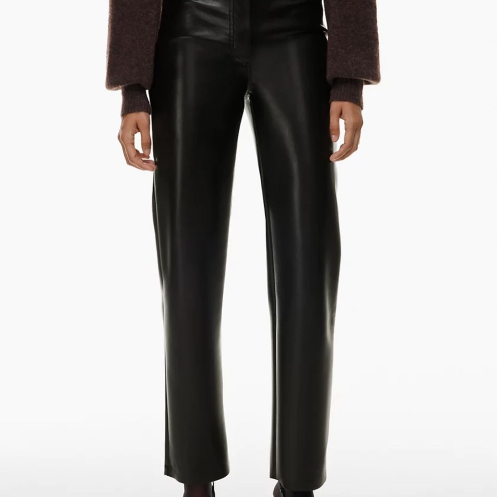Aritzia Black Leather Melina Pant